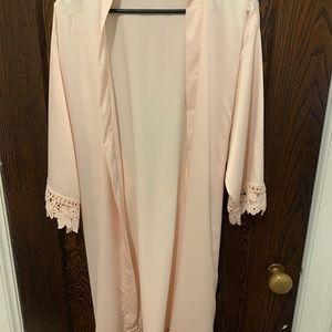 Pink silk robe